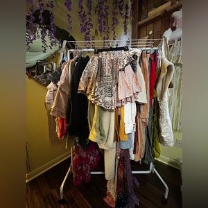 Free People Embroidered Multi Print Mini Skirt